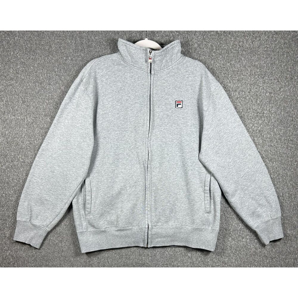 FILA Men's Essential Full-Zip Mock Neck Sweatshirt Jacket - Size L